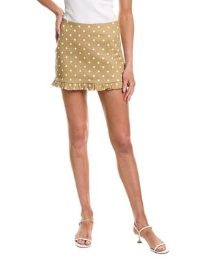 Endless Rose Polka Dot Mini Ruffle Skirt - Natural