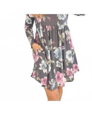 White Birch Floral Babydoll Mini Dress - Multicolor