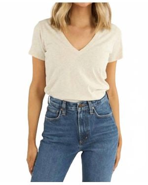Nation Ltd Blair Short Sleeve Slim V Tee - Blue