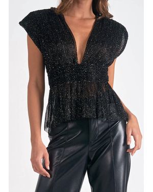 Camryn Shimmery Peplum Top Camryn Shimmery Peplum Top