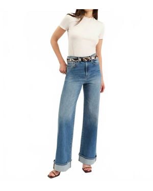DAZE Far Out High Rise Wide Leg Jeans - Blue