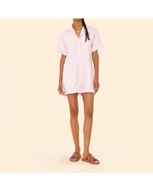 Xirena Franklin Button-Down Romper - Pink