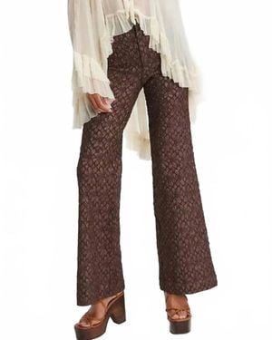 Free People Runaway Floral Flare Pants - Brown