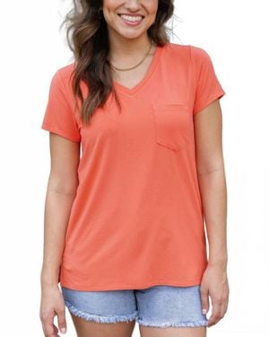 Grace and Lace True Fit Perfect Pocket Tee - Orange