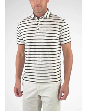 Tailor Vintage Airotec Jersey Sailor Stripe Polo - White