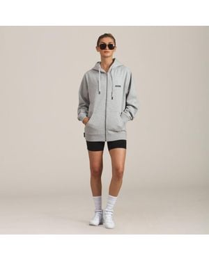 Members Only Brooklyn Zip-Up Oversized Hoodie - Gray