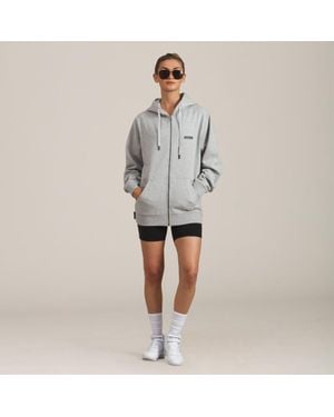 Members Only Brooklyn Zip-Up Oversized Hoodie - Gray