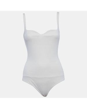 Nanushka Cream Jersey Sleeveless Lilou Bodysuit - White