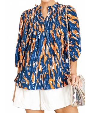 Michelle Mcdowell Jona Smocked Top - Blue