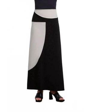 Sympli Color Block A-Line Skirt - Black