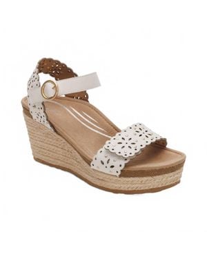 Aetrex Sydney Espadrille Quarter Strap Sandals - Metallic