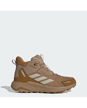 adidas Terrex Anylander Leather Mid Climaproof Hiking Shoes - Brown