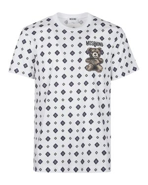 Moschino Teddy Printed Cotton T-Shirt - White