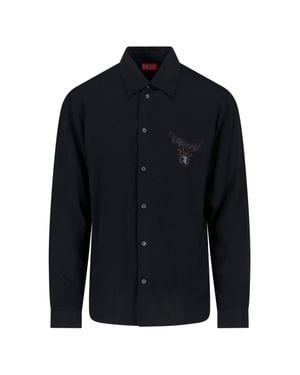 DIESEL Viscose Long Sleeve Shirt - Blue