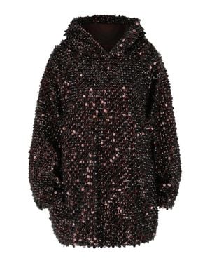 Valentino Sequin Crystal Embellished Hoodie - Black