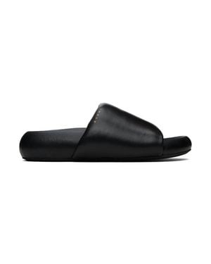 Marni Leather Pouf Sandals - Black