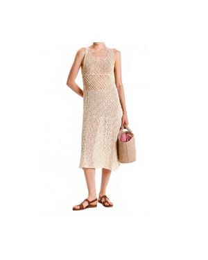 Kourbela Grunge Romance Midi Dress - Natural