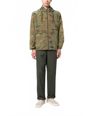 Herno Camouflage-Pattern Hooded Bomber Jacket - Green