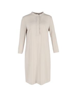 ESCADA Mandarin Collared Knee-Length Dress - Natural
