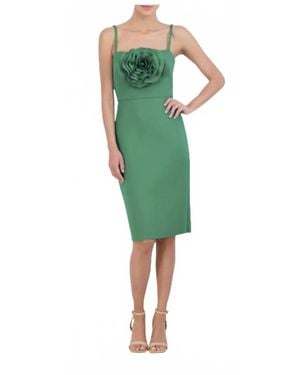 Eliza J Center Rosette Scuba Cocktail Dress - Green