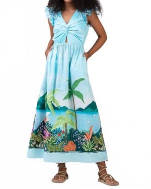 CELINA MOON Flavian Maxi Dress - Blue