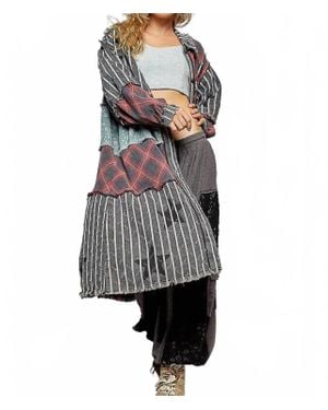 Pol Long Button Down Jacket - Gray