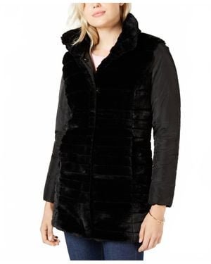 Maison Jules Reversible Faux Fur Jacket - Black