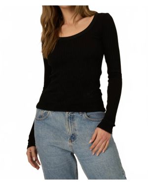 Project Social T What's The Scoop Washed Rib Long Sleeve - Black
