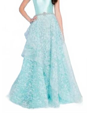 Terani Strapless A-Line Gown - Blue