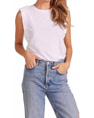 Bobi Epaulet Tank Top - Blue