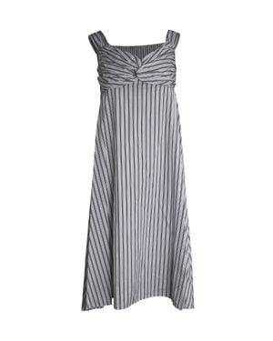 A.L.C. A. L.C. Arsenio Off The Shoulder Striped Poplin Midi Dress - Gray