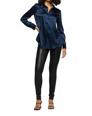 Max & Moi Stretch Leather Leggings - Blue