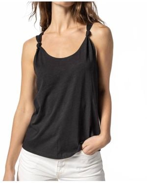 Lilla P Knot Strap Tank Top - Black