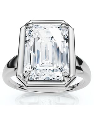 Pompeii3 Certified 4Ct Emerald Cut Diamond Club Engagement Ring 14K Lab Grown - Metallic