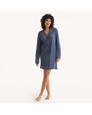 Nautica Sleep Shirt Dress - Blue