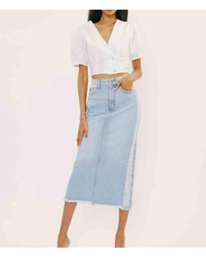 Kancan Penny High-Rise Midi Skirt - Blue