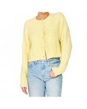Line & Dot Cable Knit Cardigan - Yellow