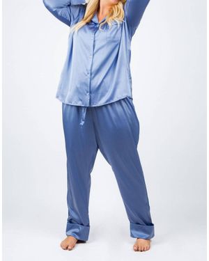 ISAYES Silk Pajama Set - Blue