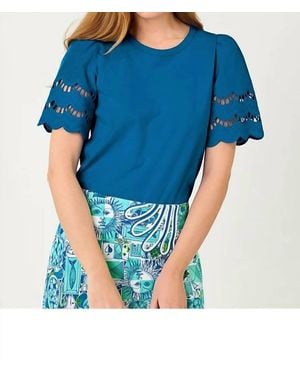 Lilly Pulitzer Sebene Eyelet Knit Top - Blue