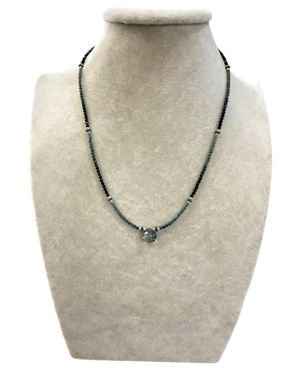 Anne Vaughan Eclipse Ombre Tourmaline With Faceted Quartz Necklace - Gray