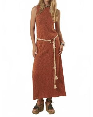 Spell Rhodes Knit Maxi Dress - Brown