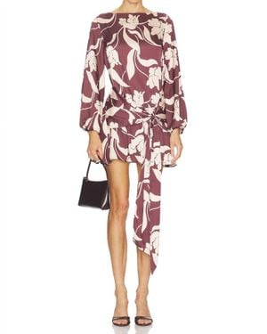 MISA Los Angles Larissa Long Sleeve Mini Dress - Red