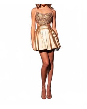 Rachel Allan Sequin Embellished Mini Dress - White