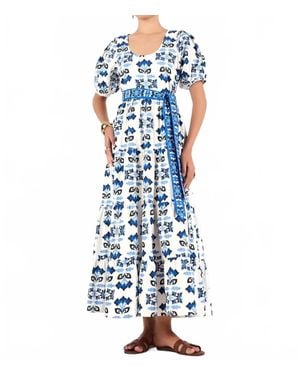 Beyond By Vera Daisy Midi Dress - Blue