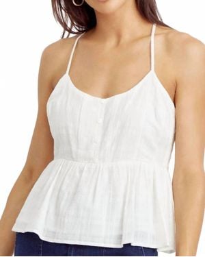 Greylin Iza Strappy Peplum Tank - White