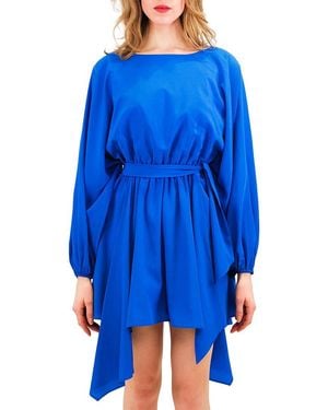 Azeeza Naila Silk Mini Dress - Blue