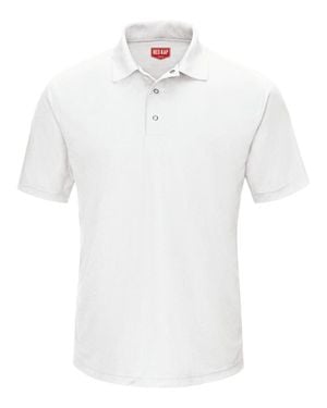 Red Kap Short Sleeve Performance Knit Gripper-Front Polo - White
