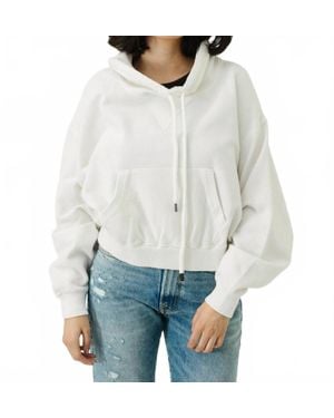 R13 Funnel Neck Cropped Popover - White