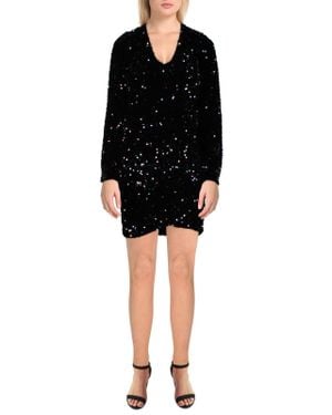 Betsey Johnson Sequined Above Knee Mini Dress - Black