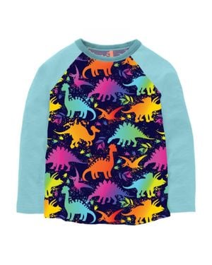 Charlies Project Boy's Dinosauria Long Sleeve Bamboo Shirt - Blue
